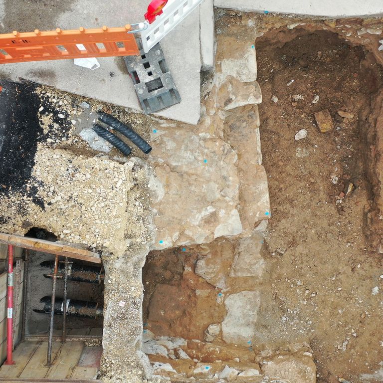 Fundamente des Obertors in Esslingen
